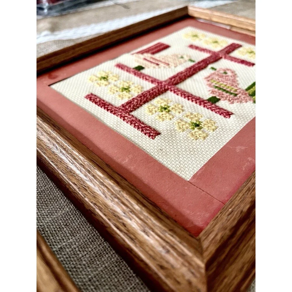 Vintage 1982 Beautiful Crosses Wall Hangings Hand Made Embroidery Cross Stitch